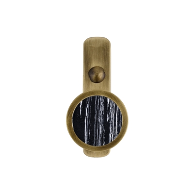 ONEKNOB SLIM WALL HOOK WITH BLACK STONE FILLER