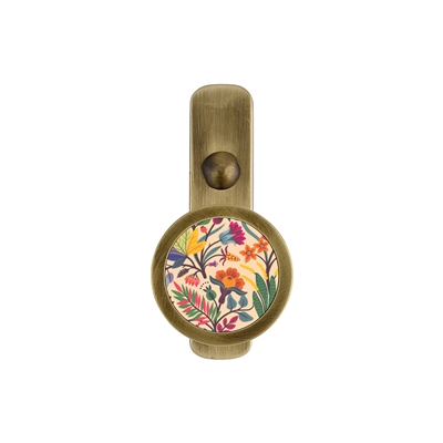 ONEKNOB SLIM WALL HOOK WITH FLORAL STICKER FILLER