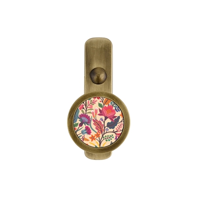 ONEKNOB SLIM WALL HOOK WITH FLORAL STICKER FILLER