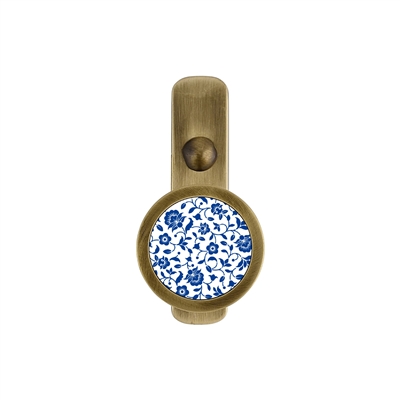 ONEKNOB SLIM WALL HOOK WITH BLUE FLORAL STICKER FILLER