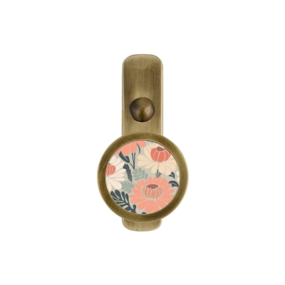 ONEKNOB SLIM WALL HOOK WITH FLORAL STICKER FILLER