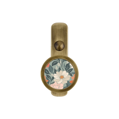 ONEKNOB SLIM WALL HOOK WITH FLORAL STICKER FILLER