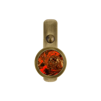 ONEKNOB SLIM WALL HOOK WITH RED MARBLE STICKER FILLER