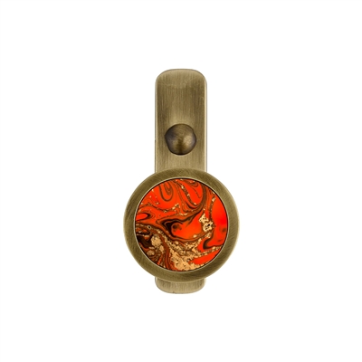 ONEKNOB SLIM WALL HOOK WITH RED MARBLE STICKER FILLER