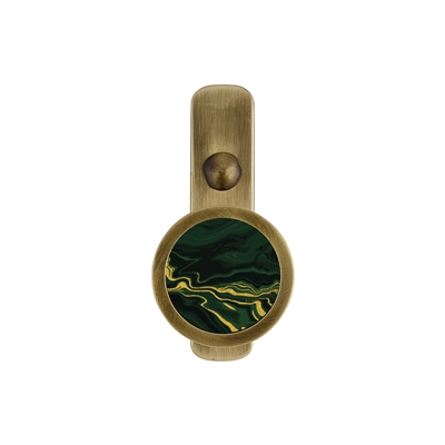 ONEKNOB SLIM WALL HOOK WITH GREEN MARBLE STICKER FILLER