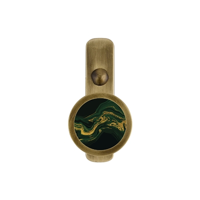 ONEKNOB SLIM WALL HOOK WITH GREEN MARBLE STICKER FILLER