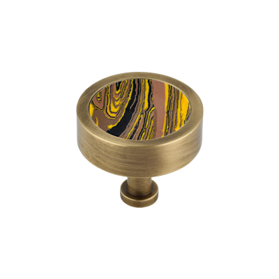 ONEKNOB WITH YELLOW STONE FILLER