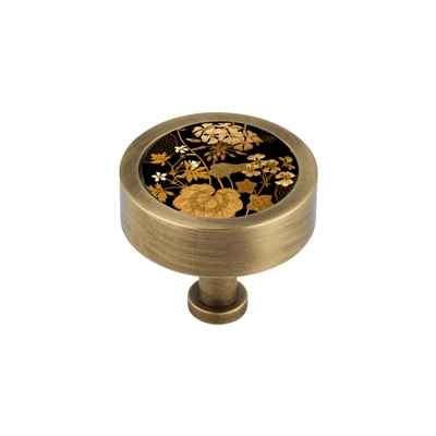 ONEKNOB WITH A GOLD FOLIAGE PRINT FILLER