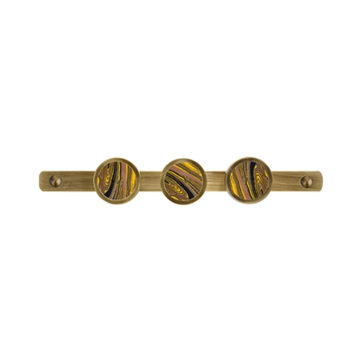 ONEKNOB HOOK RACK WITH YELLOW STONE FILLER
