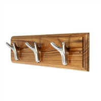 Wooden Hook Rack (Nickle Plated Hooks)