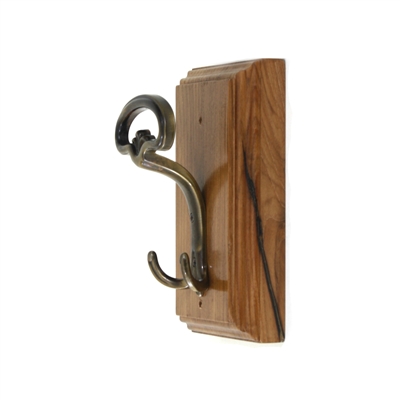 Wooden Hook Rack (Antique Brass Finish)