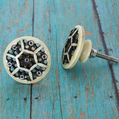 Ivory finish resin knob