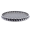 Round Checkered Pattern Resin Inlay Tray
