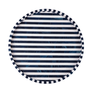 Round Stripe Pattern Resin Inlay Tray