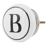 Alphabet B Ceramic Knob