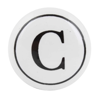 Alphabet C Ceramic Knob