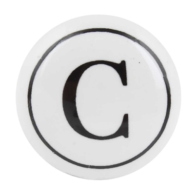 Alphabet C Ceramic Knob