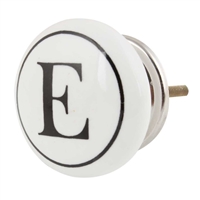 Alphabet E Ceramic Knob