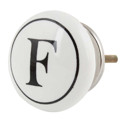 Alphabet F Ceramic Knob