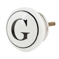 Alphabet G Ceramic Knob