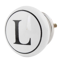 Alphabet L Ceramic Knob