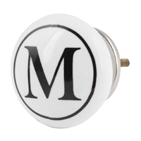 Alphabet M Ceramic Knob