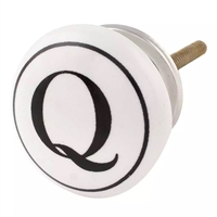 Alphabet Q Ceramic Knob