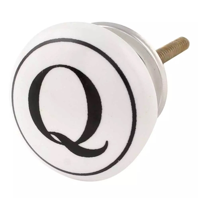 Alphabet Q Ceramic Knob