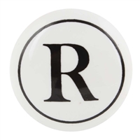 Alphabet R Ceramic Knob