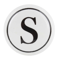 Alphabet S Ceramic Knob