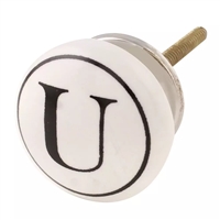 Alphabet U Ceramic Knob