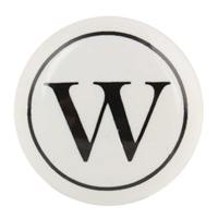 Alphabet W Ceramic Knob