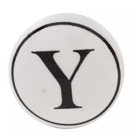 Alphabet Y Ceramic Knob