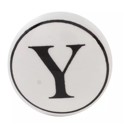 Alphabet Y Ceramic Knob