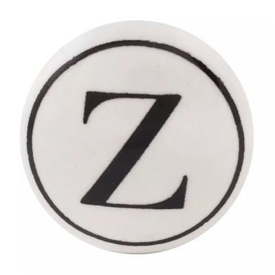 Alphabet Z Ceramic Knob
