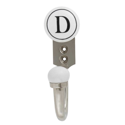 Alphabet D Ceramic Wall Hook