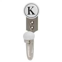 Alphabet K Ceramic Wall Hook