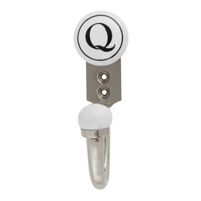 Alphabet Q Ceramic Wall Hook