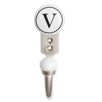 Alphabet V Ceramic Wall Hook