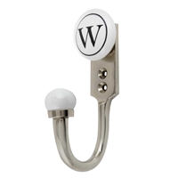 Alphabet W Ceramic Wall Hook