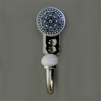 Ceramic Wall Hook with Black Motif