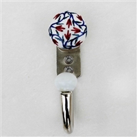 Ceramic Wall Hook with Delicate Floral Pattern