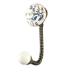 Blue Bird Golden Berry Ceramic Hook in Antique Fitting