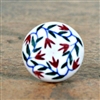 Flat Ceramic Knob with Delicate Floral Pattern