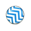 Flat Ceramic Knob with Blue Chevron Pattern