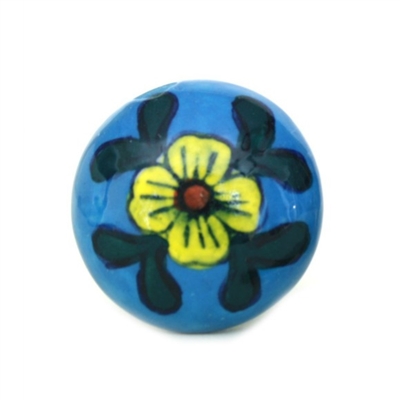 Ceramic Knob with Yellow Flower