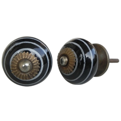 White Spiral Ceramic Knob