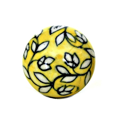 Round Ceramic Knob - Yellow