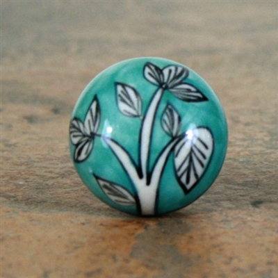 Round Ceramic Knob - Green