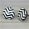 Flat Ceramic Knob with Chevron Pattern